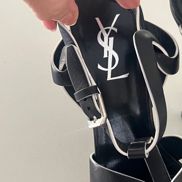 Saint Laurent Black and White Heels - Picture 10 of 12